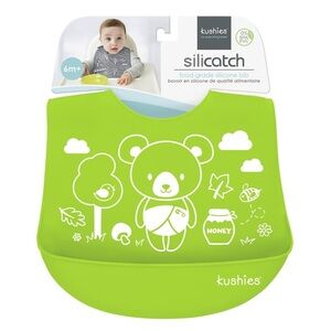 Kushies Silicatch Silicone BibBib Baby Bear